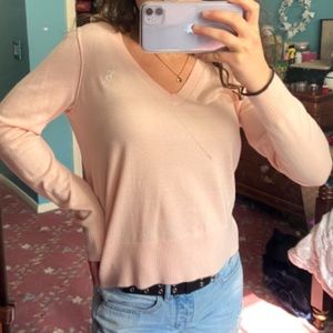 pale pink long sleeve sweater